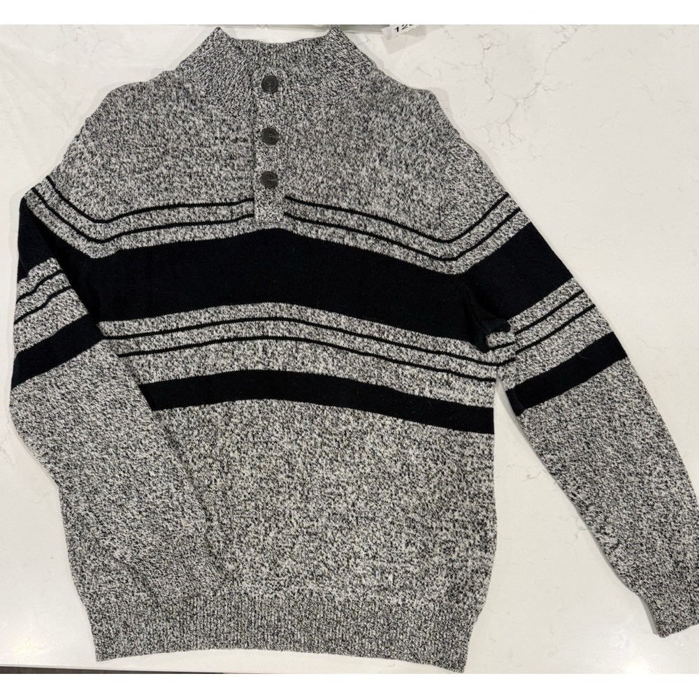 Croft & Barrow Men's Button Up Knitted Pullover Sweater 100% Cotton Size Large
